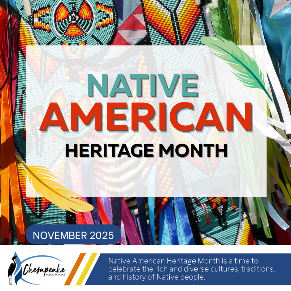 native american history month with cultural background and large letters
