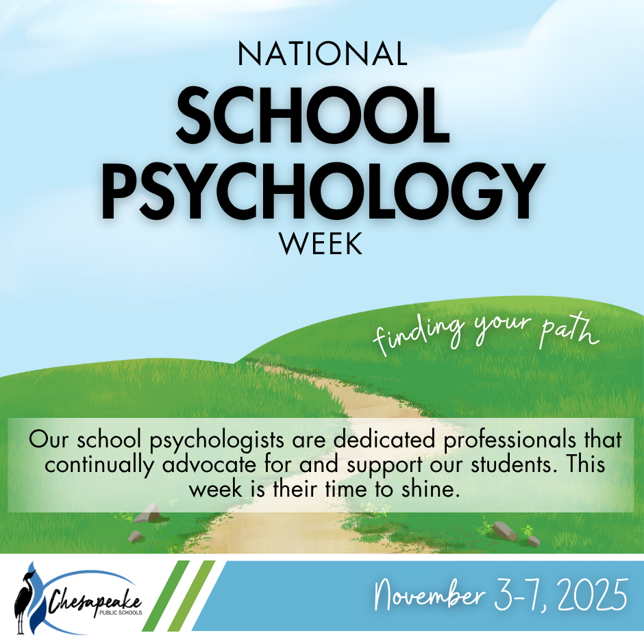 cartoon path in a hilly field with National School Psychology Week at the top. Finding your path is also written on a hill