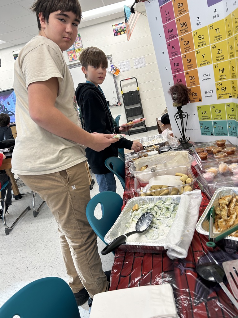 students enjoying food from around the world