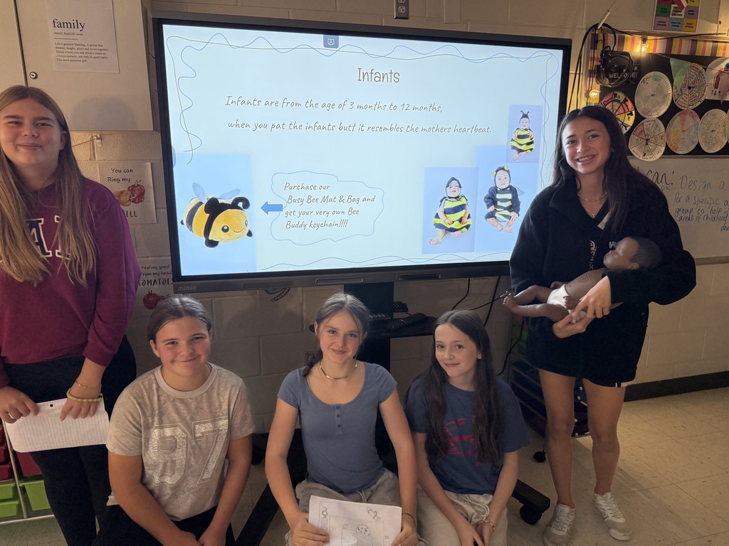 students presenting in a class