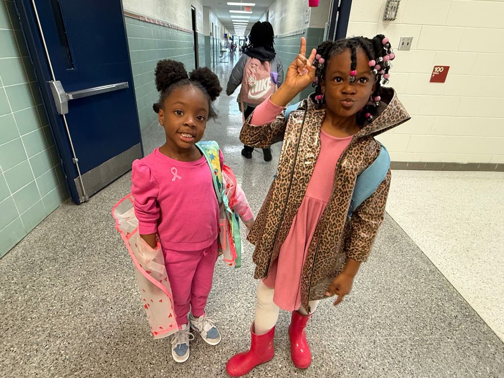 students wearing pink