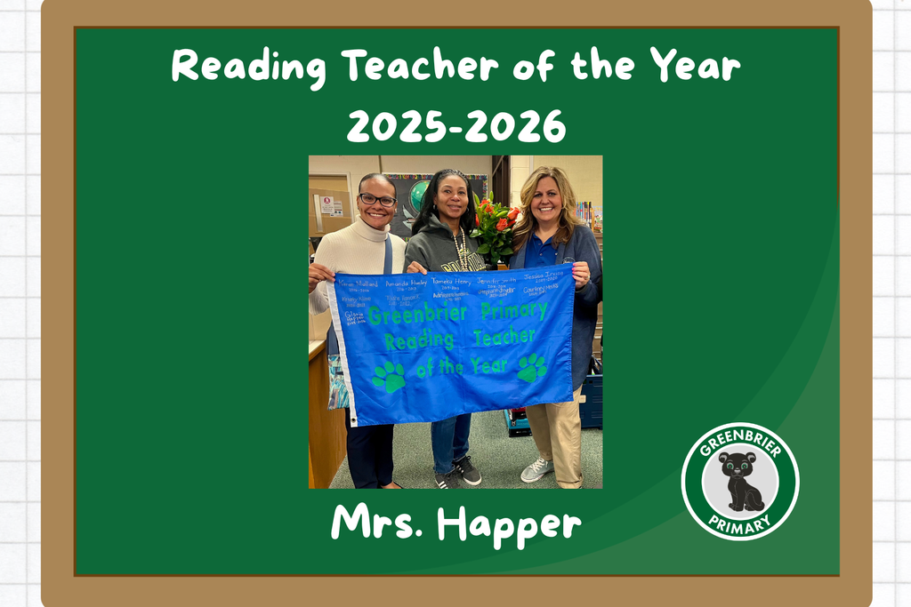 Reading Teacher of the Year Mrs. Gloria Happer 2025-2026