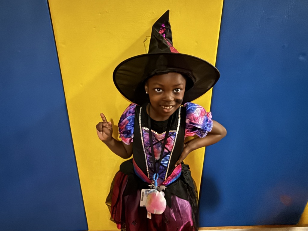 students at the Halloween event