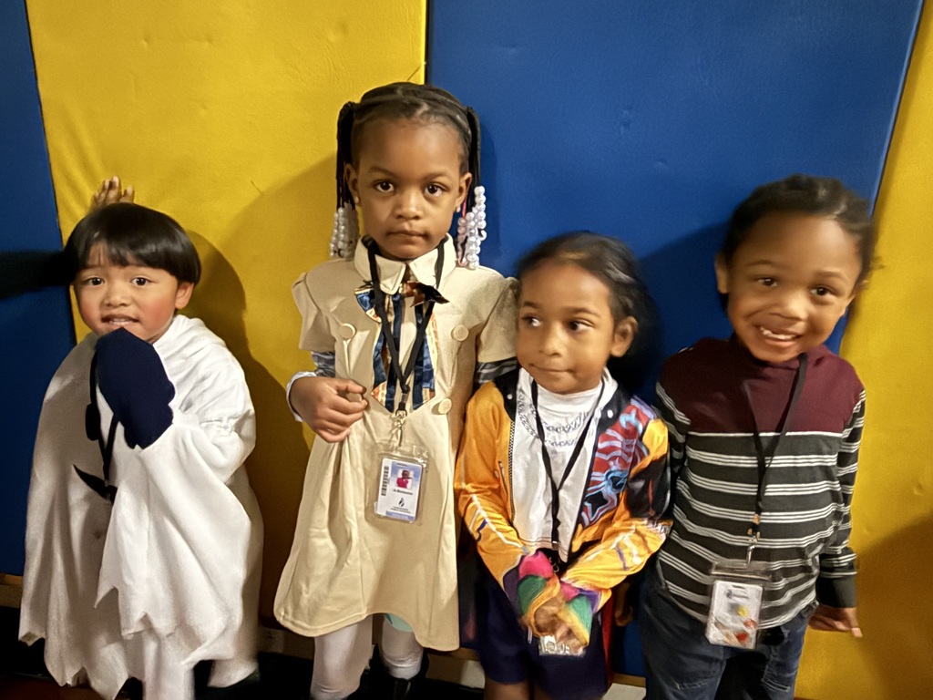 students at the Halloween event