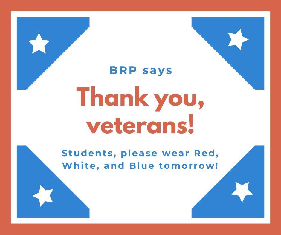 Orange and Blue Veteran Day Greeting Facebook post