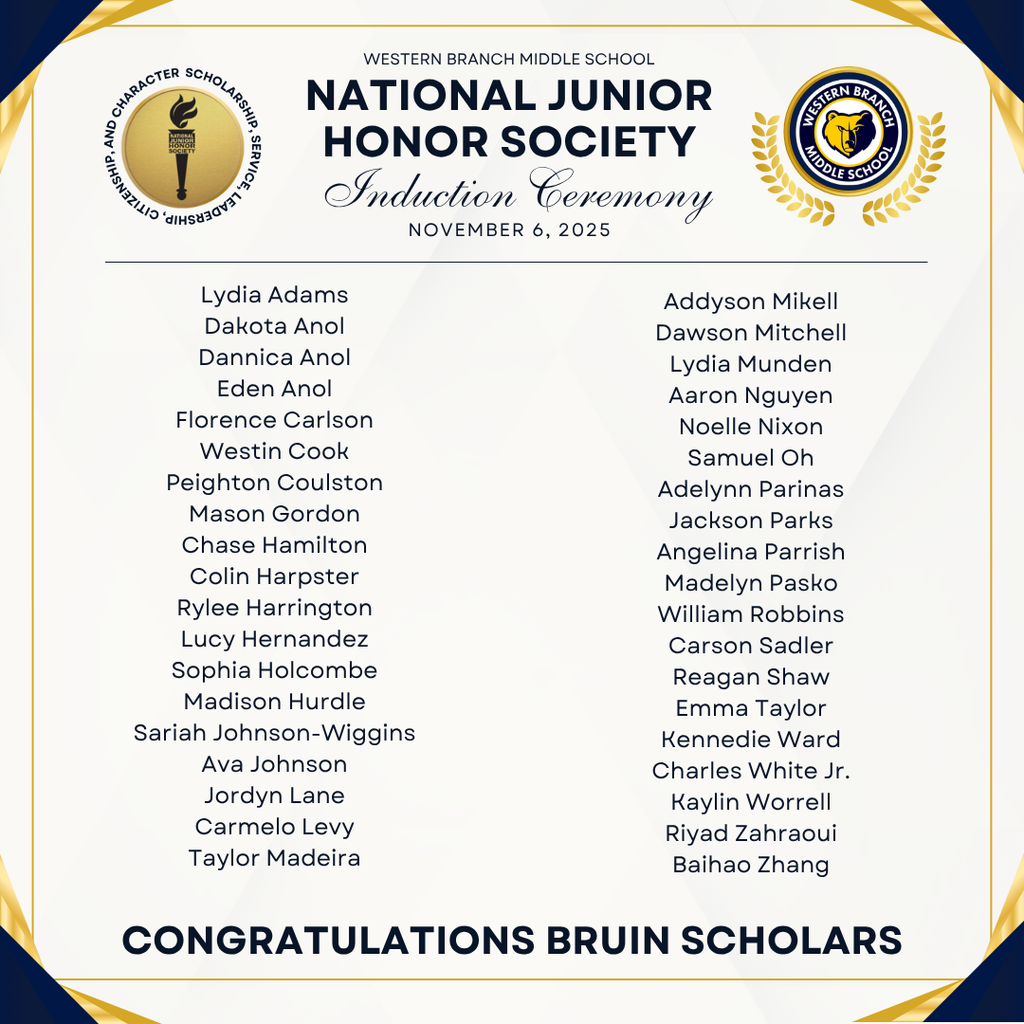 National Junior Honor Society Induction Class 2025