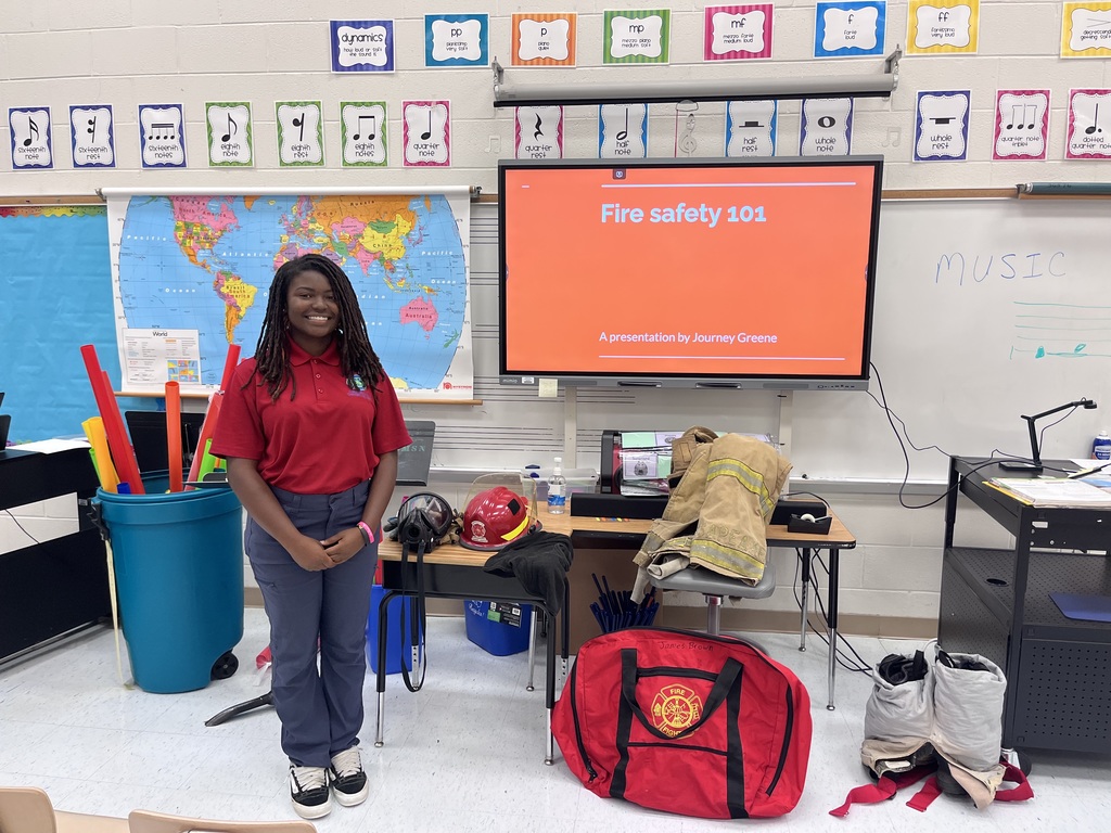 Fire fighting student teaches fire safety