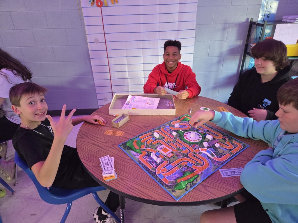 students playing board games