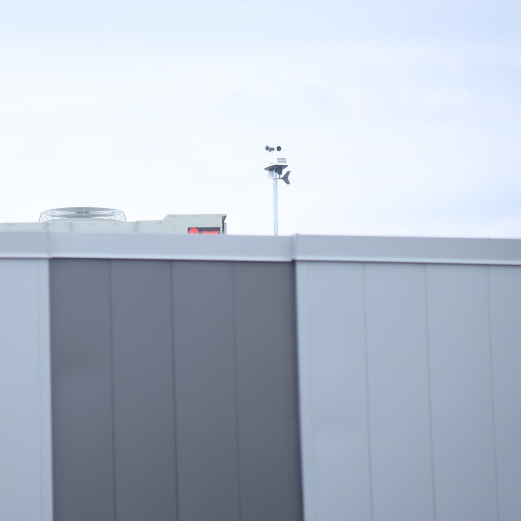 Weather station on top of a school.