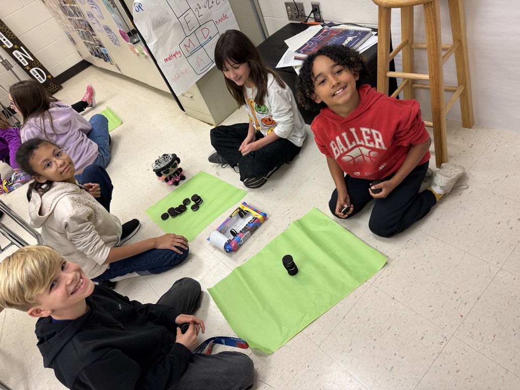 Mrs. McClung’s class stacked Oreos until they fell to collect data on how many they can use for a tower. We used the data to calculate the mean, median, mode, and range.