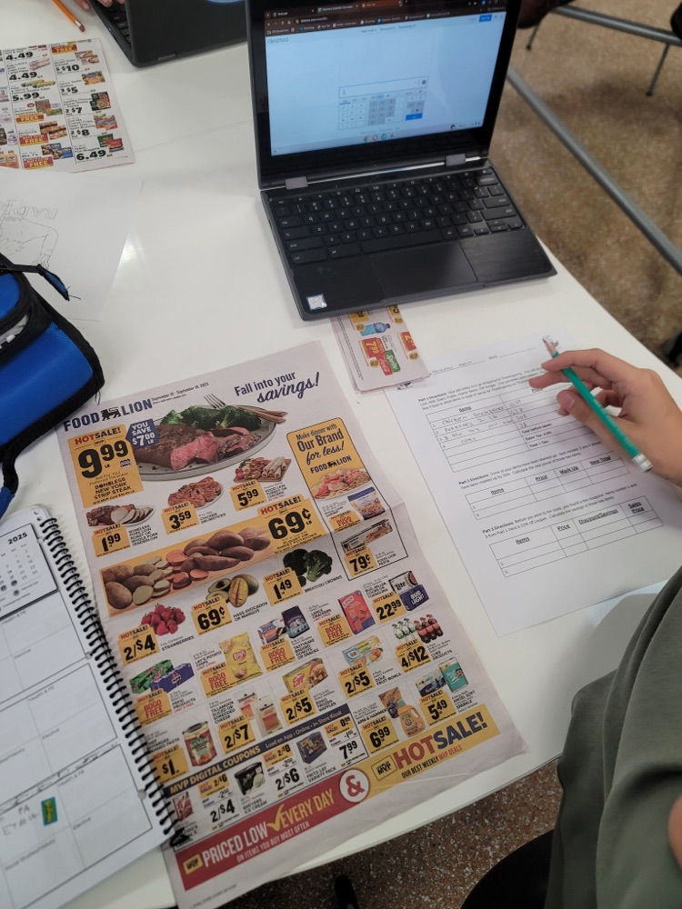 Students practicing consumer math skills!