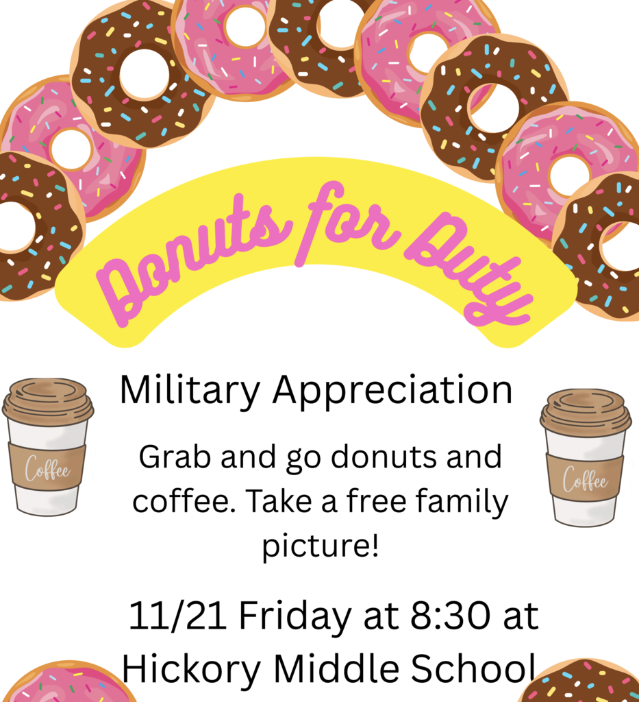 Donuts for duty, military appreciation grab and go donuts on November 21 at 8:30AM