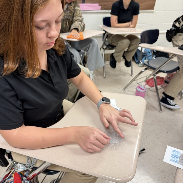 criminal justice students lifting fingerprints