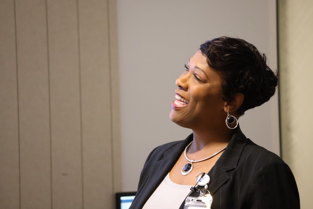 Administrator smiling.