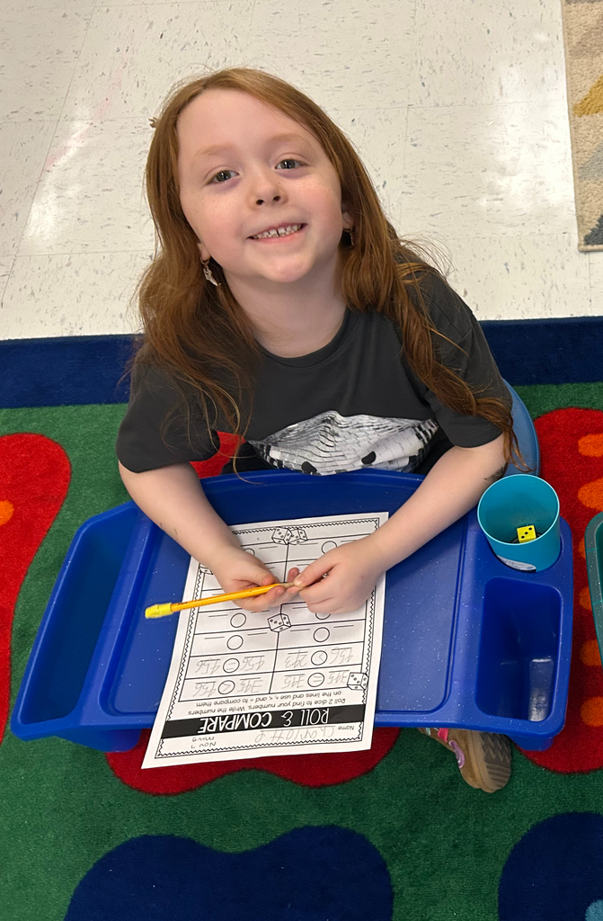 student plays roll and compare to practice comparing numbers