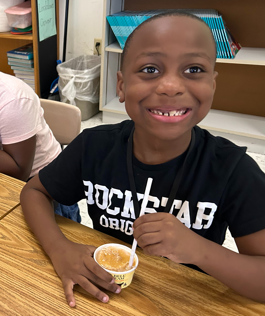 student tastes root beer float to explore states of matter