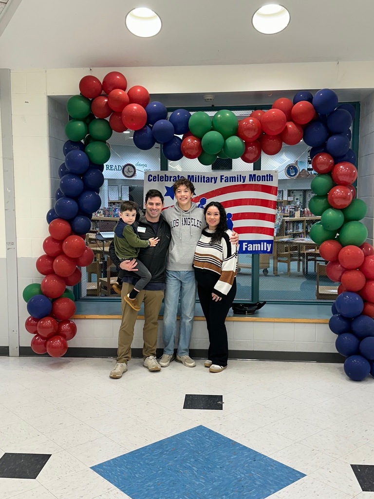 Military connected students with their family members