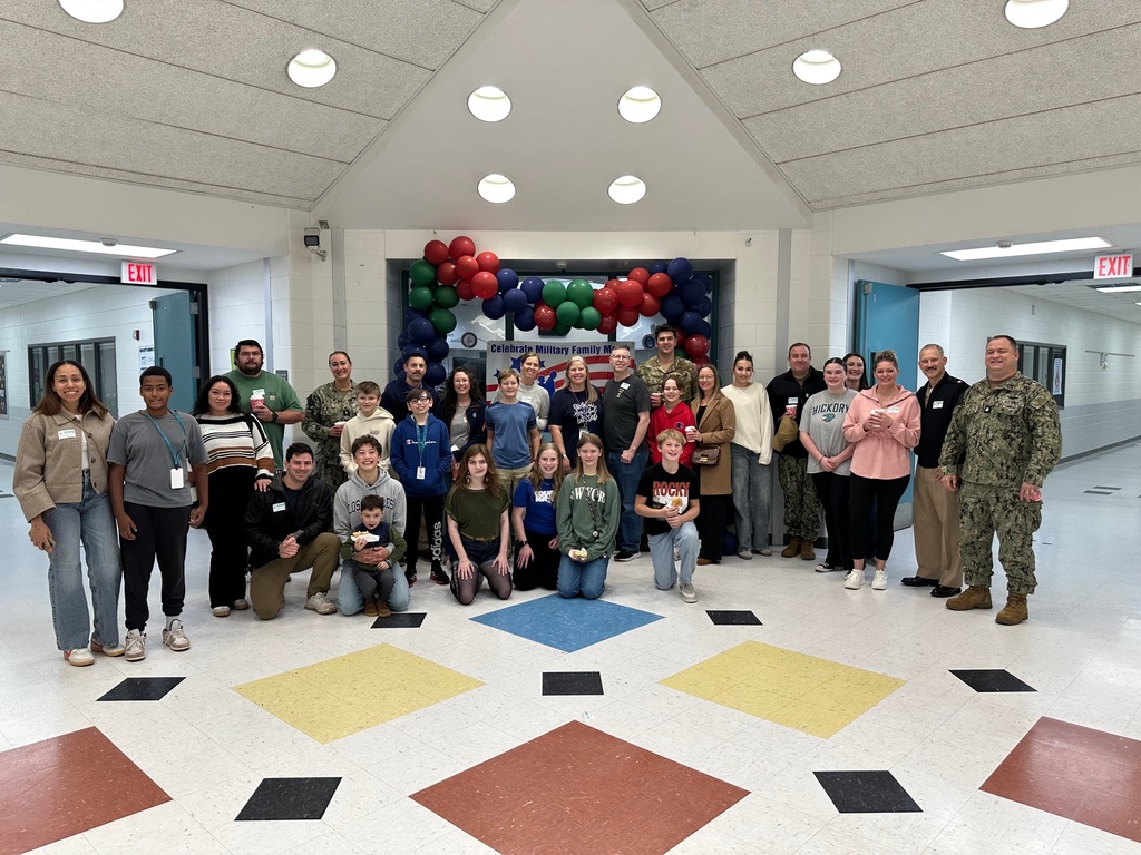 Military connected students with their family members