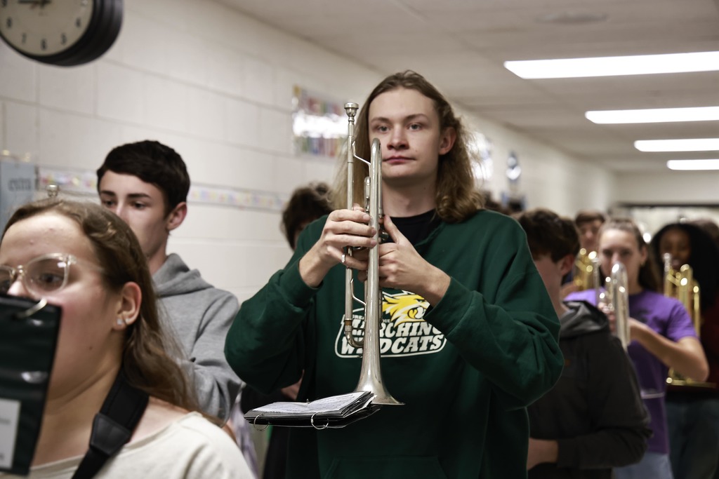 GBH Marching Band students walking in the parade