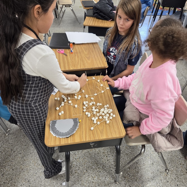 students working as a group to build a turkey cage 