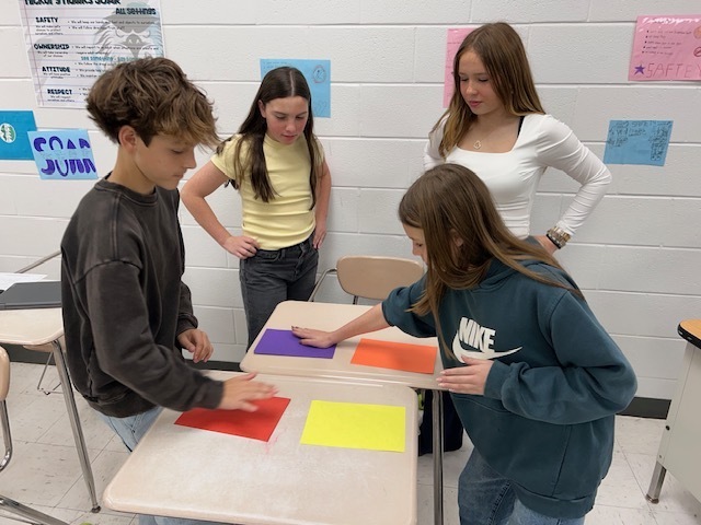 students playing hand eye coordination game