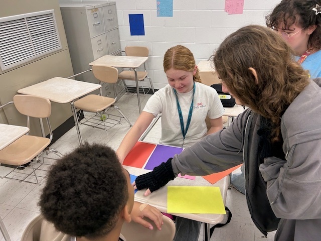 students playing hand eye coordination game