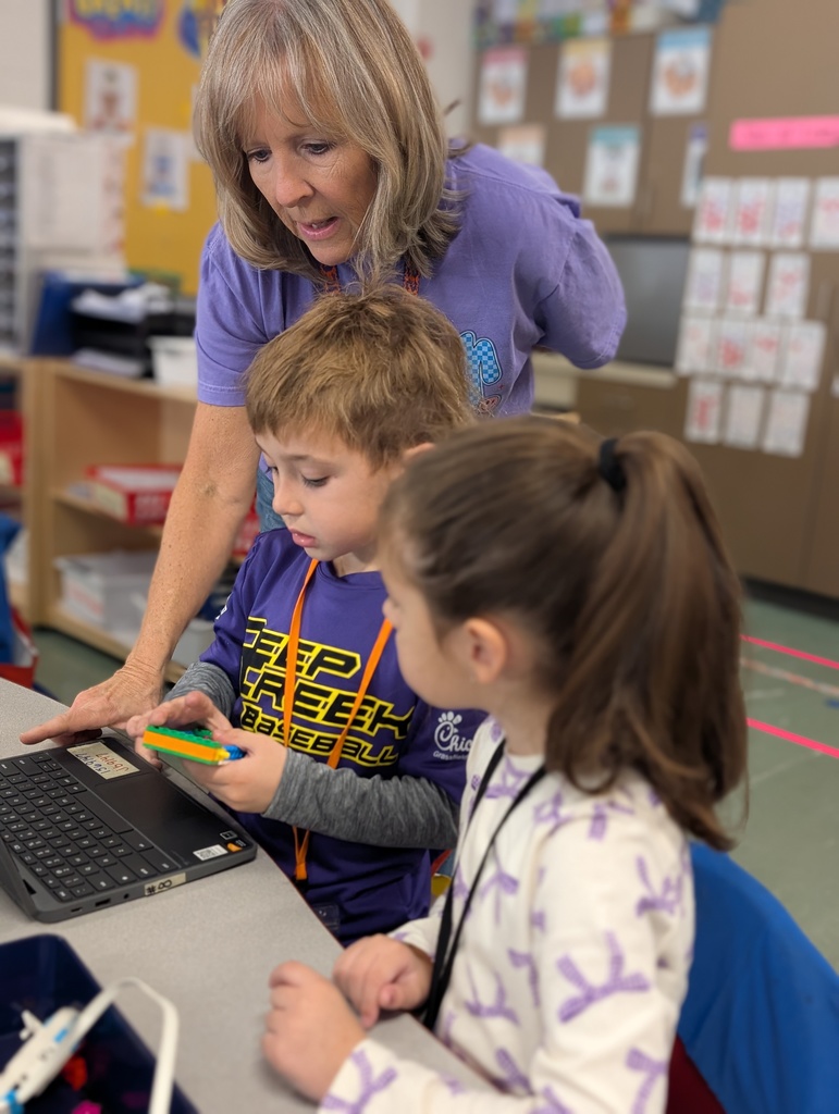 Kindergarten students building a Lego car to measure and then measure the distance it will travel at varying speeds.