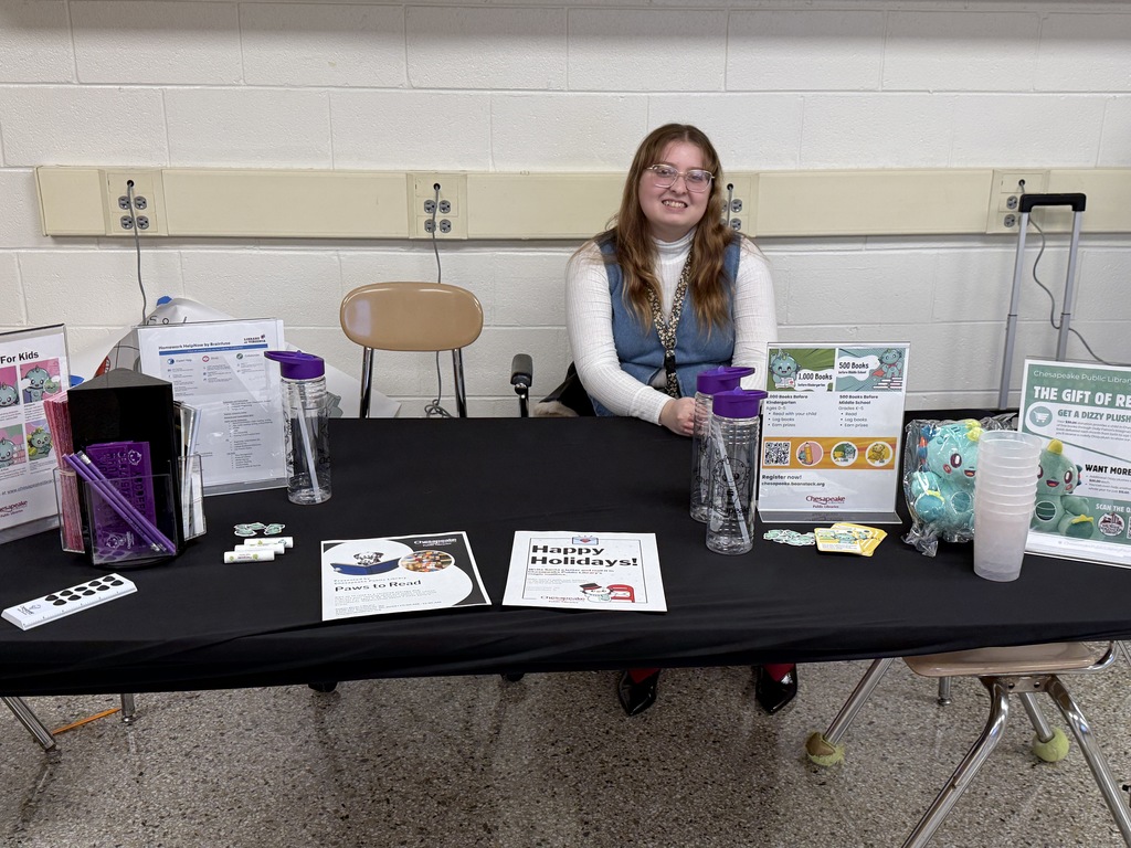 Chesapeake Public Schools table with handouts