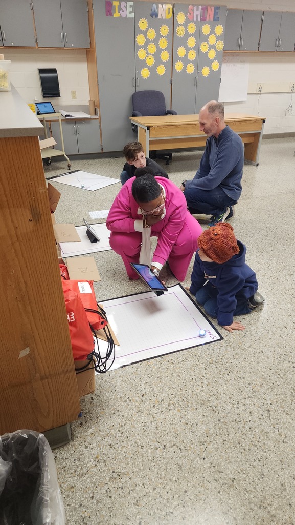 Using Sphero minis and iPads to travel around a wipe board using code!