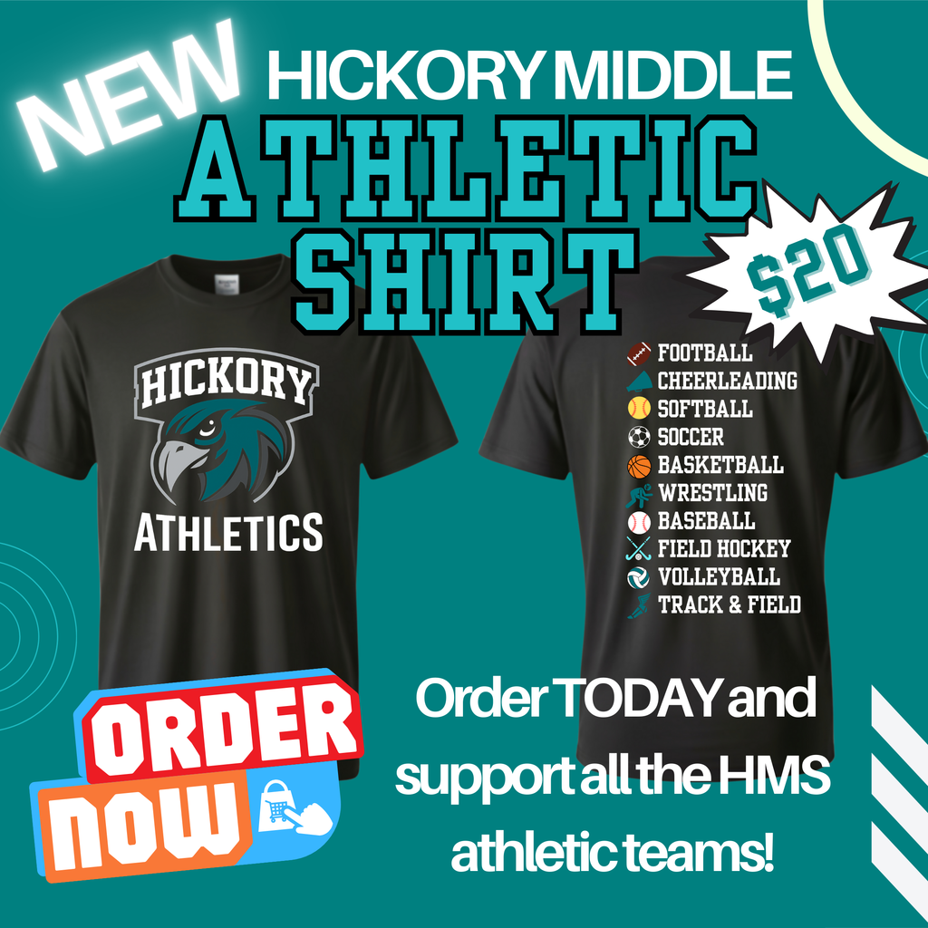 Athletics Shirt for $20 order and support all the HMS athletic teams