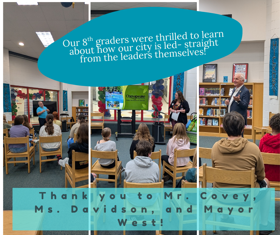 Our 8th graders were thrilled to learn about how our city is led- straight from the leaders themselves!