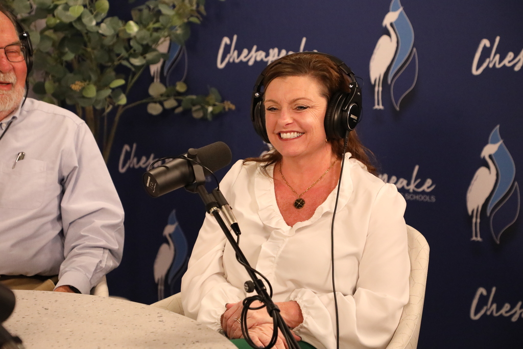 Karen Black, current principal, speaking and smiling.