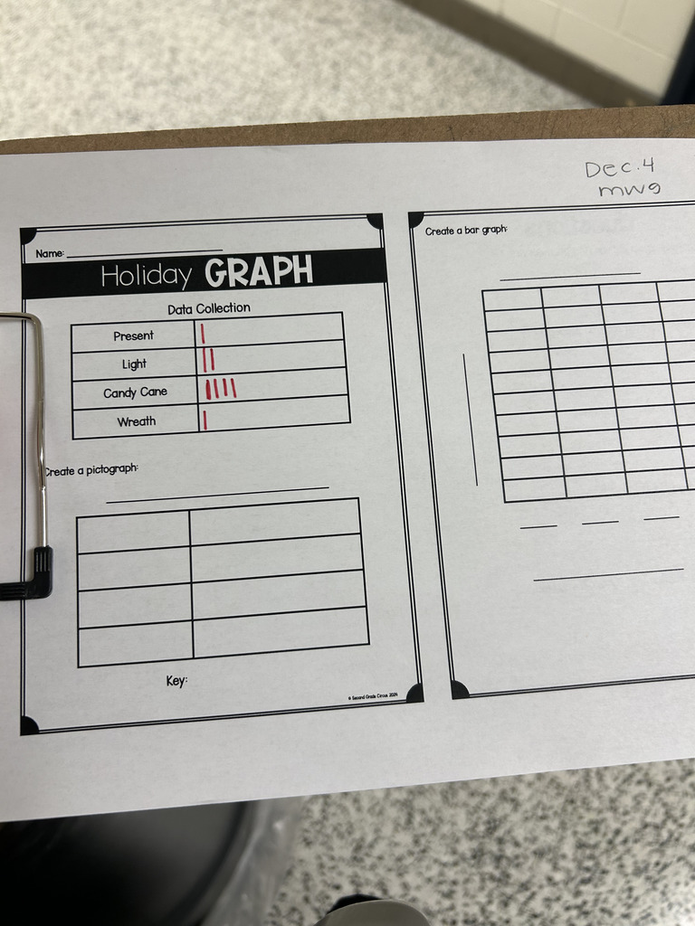 holiday tally chart for scavenger hunt