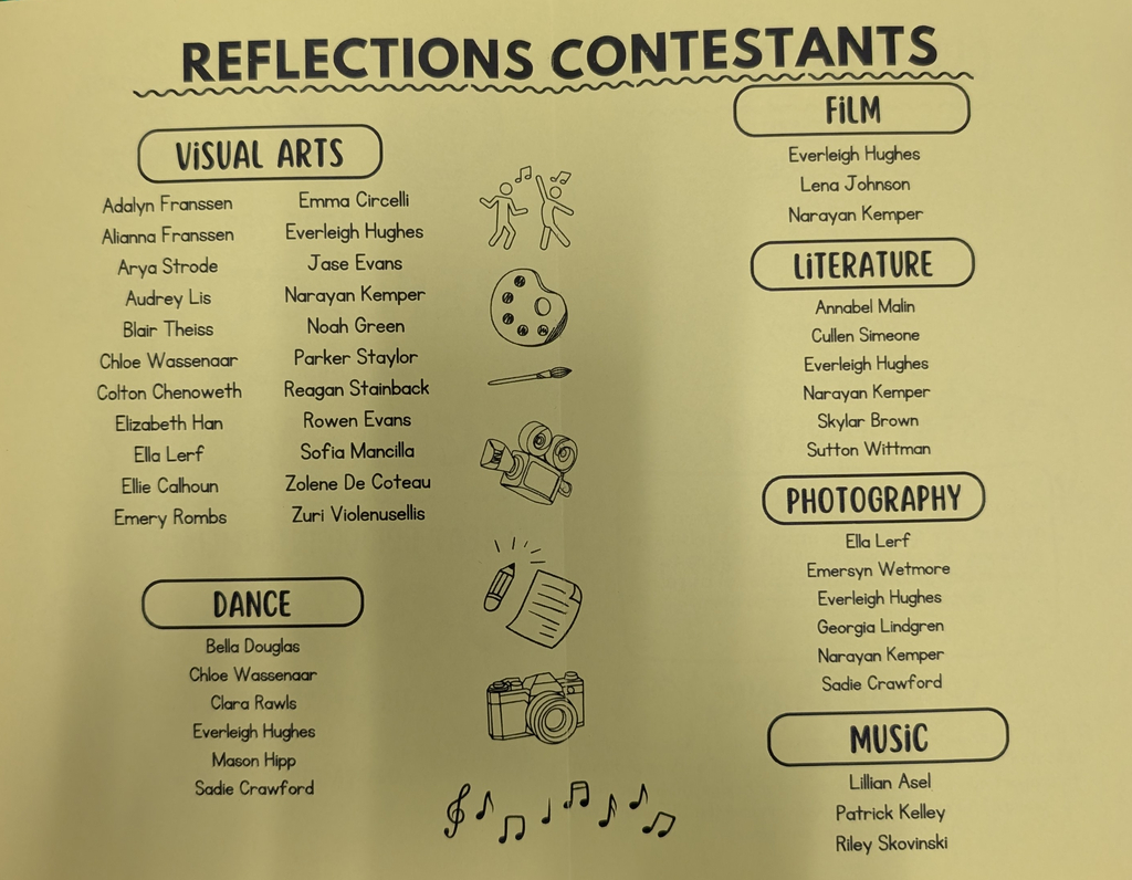 Reflections Contestants