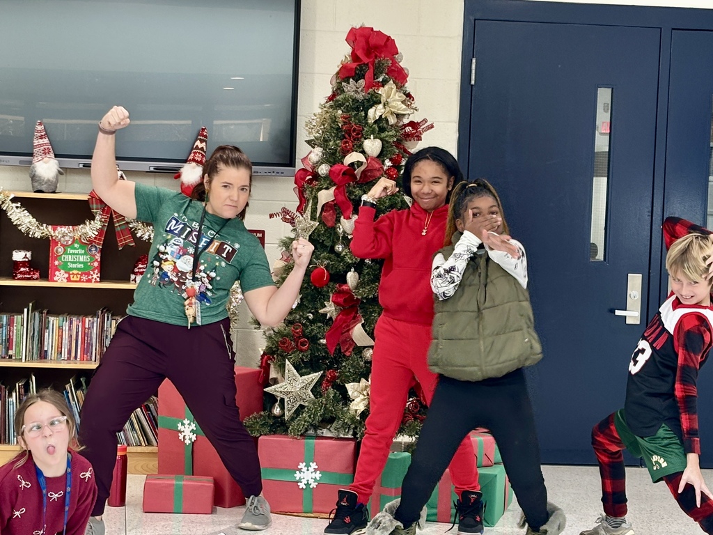 students and staff on spirit day
