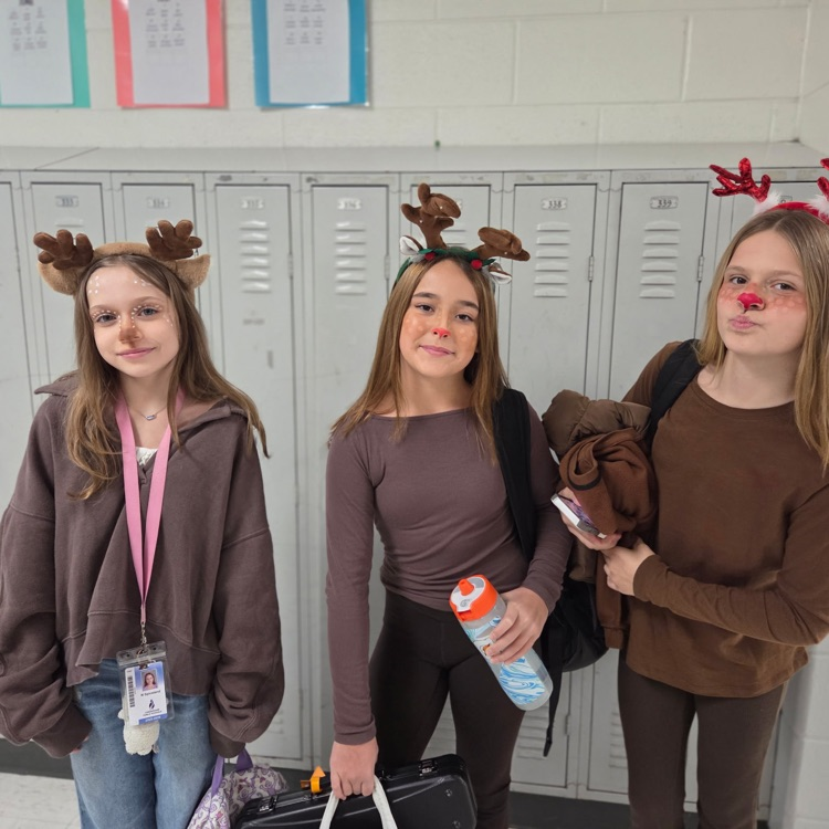 students dressed as reindeer