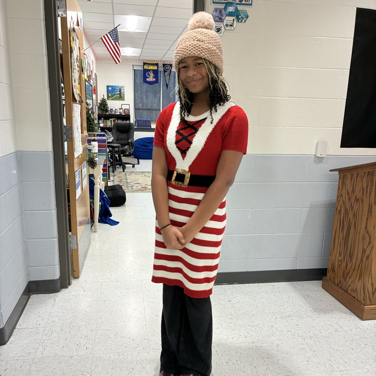 student dressed as Santa 