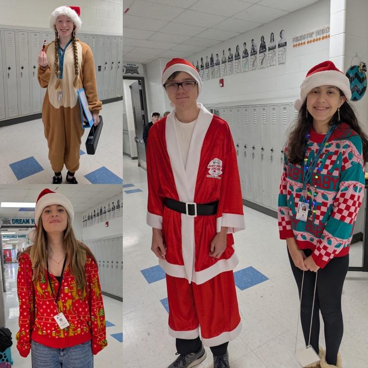 students dressed in holiday spirit 