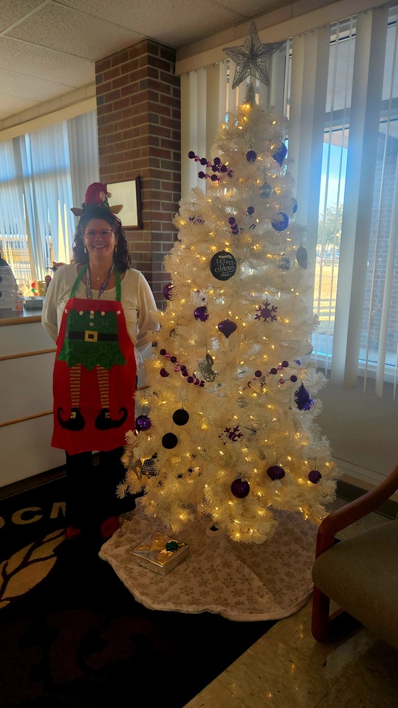 An office elf. Our Data secretary dressed as a elf!