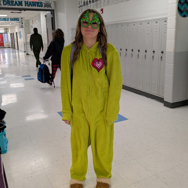 students dressed for grinchmas