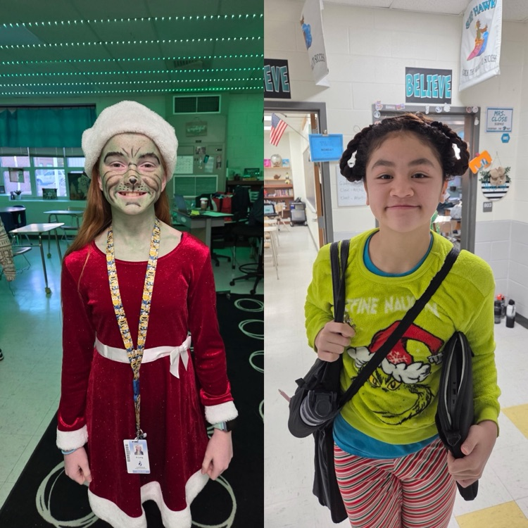 students dressed for grinchmas