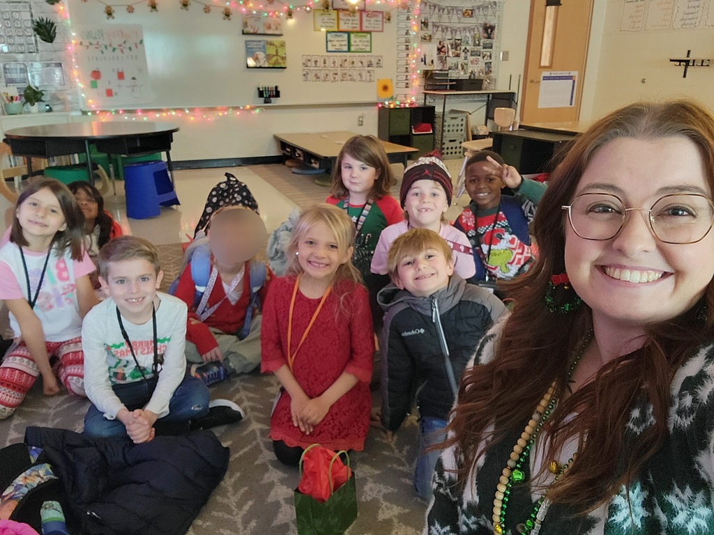 Holiday party time with Miss Stafford and her little elves.