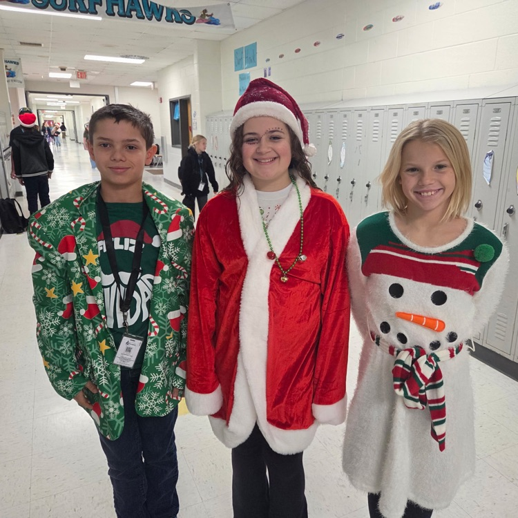 students in holiday wear