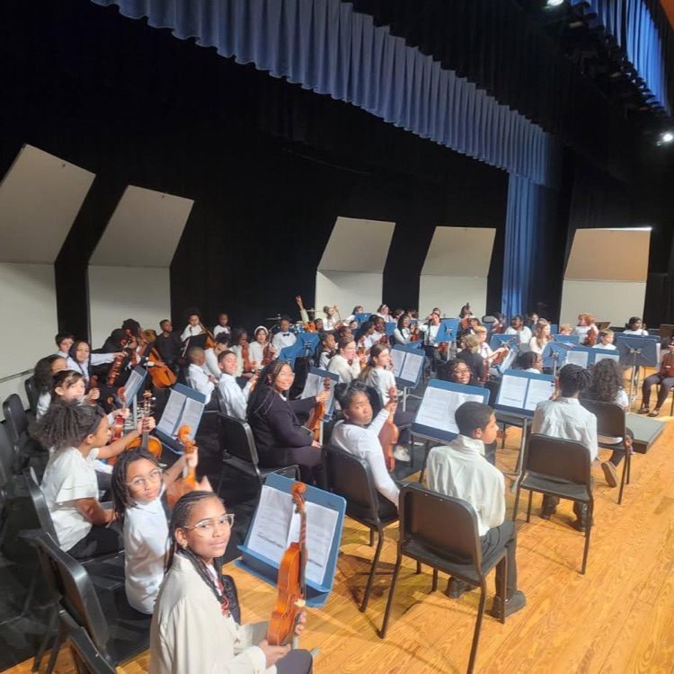 strings students on stage 