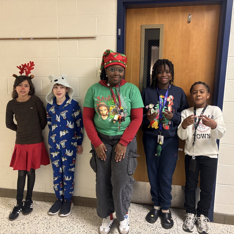 students dressed up in holiday gear