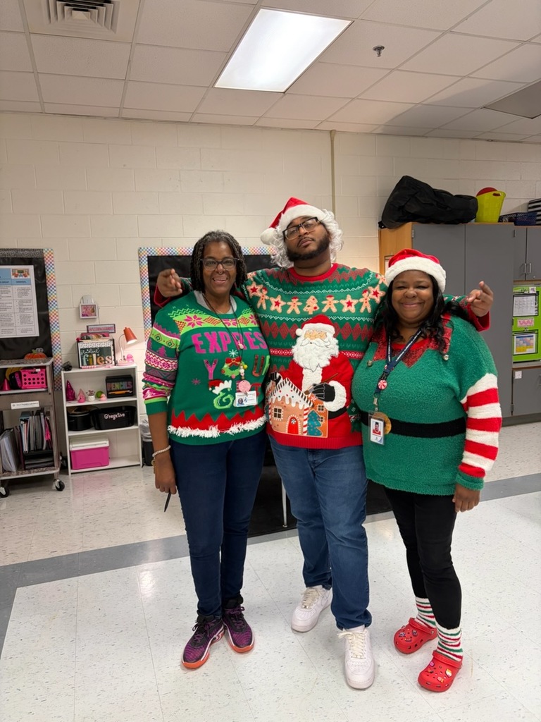 Ugly sweaters with staff