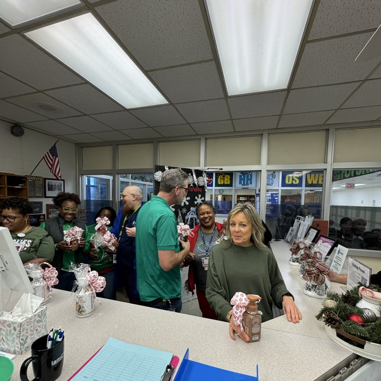 faculty and staff in main office. 