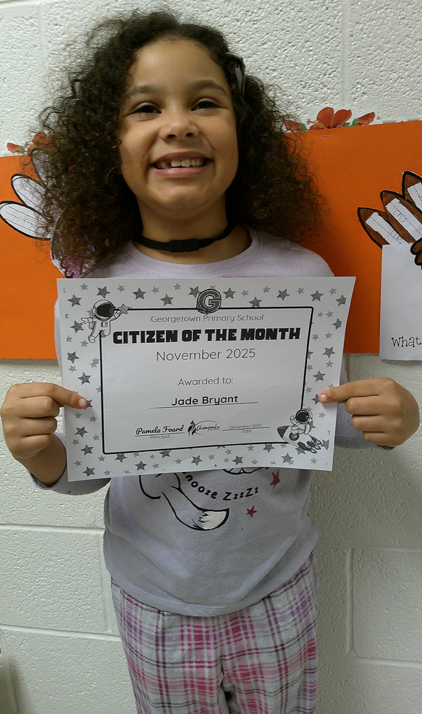 Jade Bryant - citizen of the month for her class