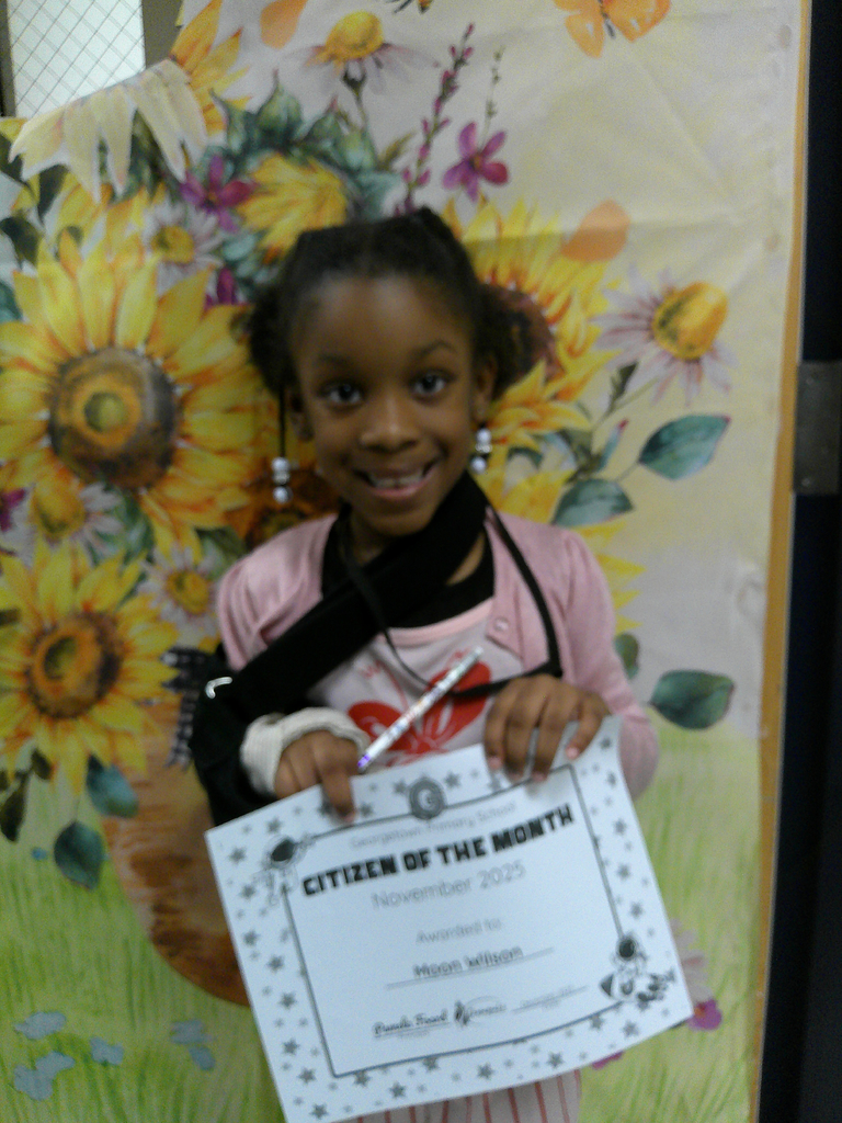 Moon Wilson - citizen of the month for her class
