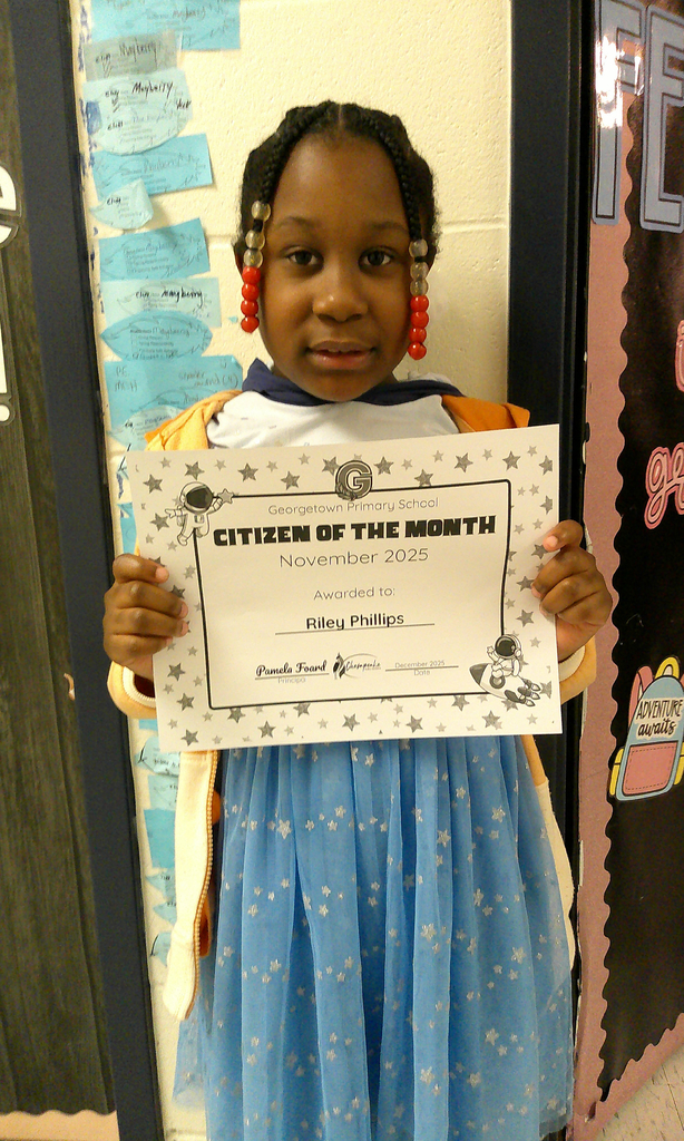 Riley Phillips - citizen of the month for her class